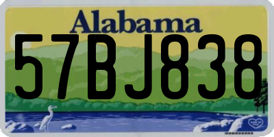 AL license plate 57BJ838