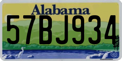 AL license plate 57BJ934