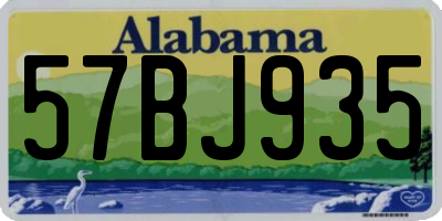 AL license plate 57BJ935
