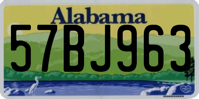 AL license plate 57BJ963