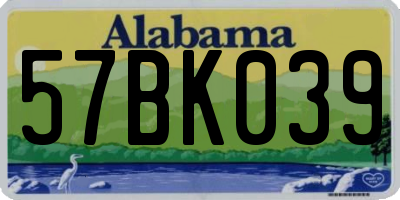 AL license plate 57BK039