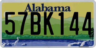 AL license plate 57BK144