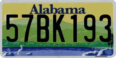 AL license plate 57BK193