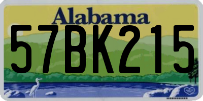 AL license plate 57BK215