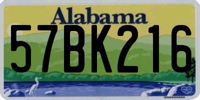 AL license plate 57BK216