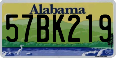 AL license plate 57BK219
