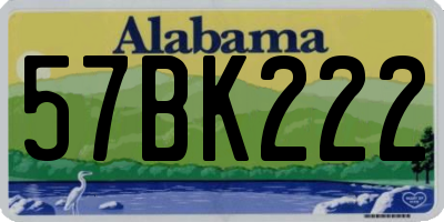 AL license plate 57BK222