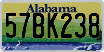 AL license plate 57BK238