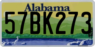 AL license plate 57BK273