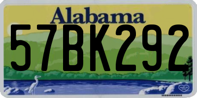 AL license plate 57BK292