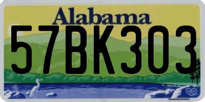AL license plate 57BK303