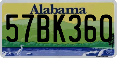 AL license plate 57BK360