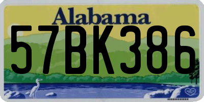 AL license plate 57BK386