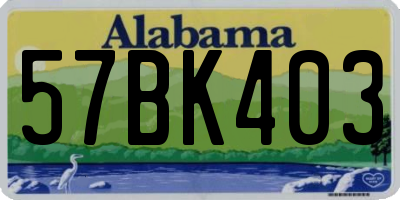 AL license plate 57BK403