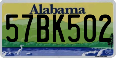 AL license plate 57BK502