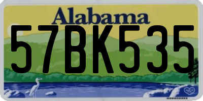 AL license plate 57BK535