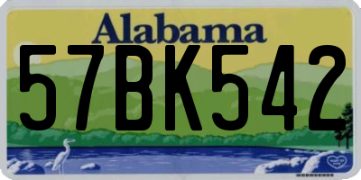 AL license plate 57BK542