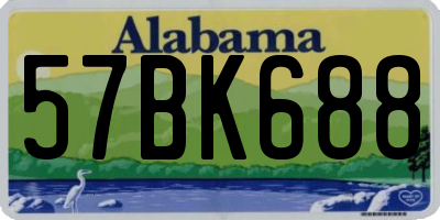 AL license plate 57BK688