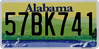 AL license plate 57BK741