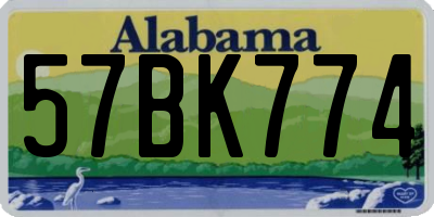 AL license plate 57BK774
