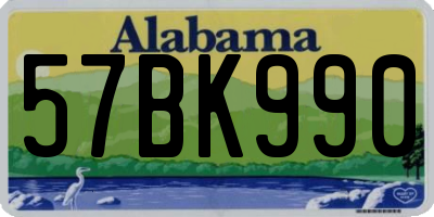 AL license plate 57BK990
