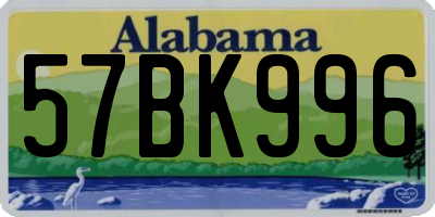 AL license plate 57BK996