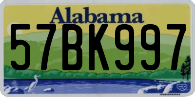 AL license plate 57BK997