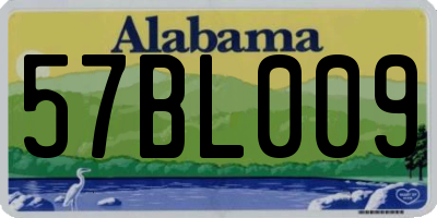 AL license plate 57BL009