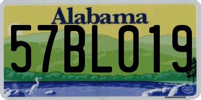 AL license plate 57BL019