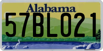 AL license plate 57BL021
