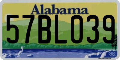 AL license plate 57BL039
