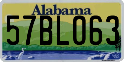 AL license plate 57BL063