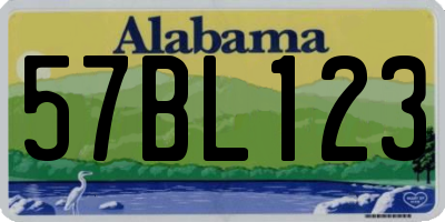 AL license plate 57BL123