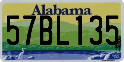 AL license plate 57BL135