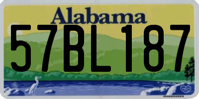 AL license plate 57BL187