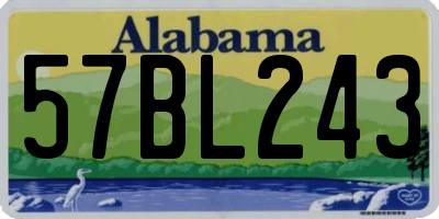 AL license plate 57BL243