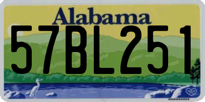 AL license plate 57BL251