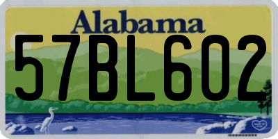 AL license plate 57BL602