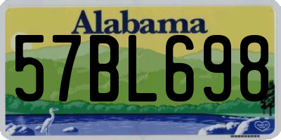 AL license plate 57BL698