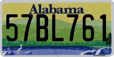AL license plate 57BL761
