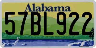 AL license plate 57BL922