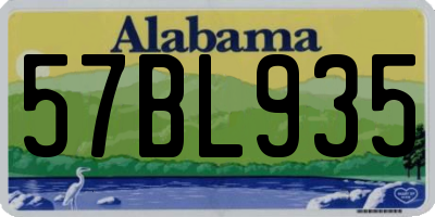 AL license plate 57BL935