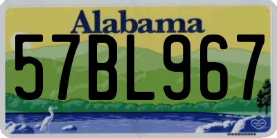 AL license plate 57BL967