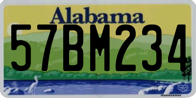 AL license plate 57BM234