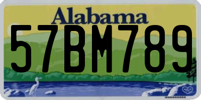 AL license plate 57BM789