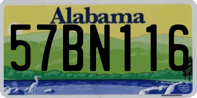 AL license plate 57BN116