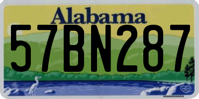 AL license plate 57BN287