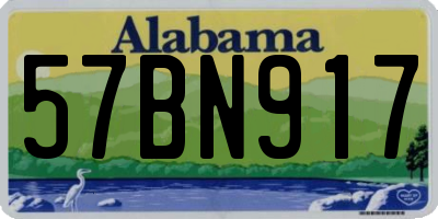 AL license plate 57BN917