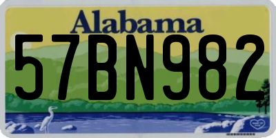 AL license plate 57BN982