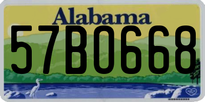AL license plate 57BO668